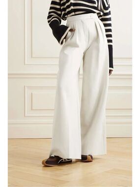 Max Mara Zinnia Pleated Zinnia Jersey Flared Wide-leg Pants Sz 14 NWOT